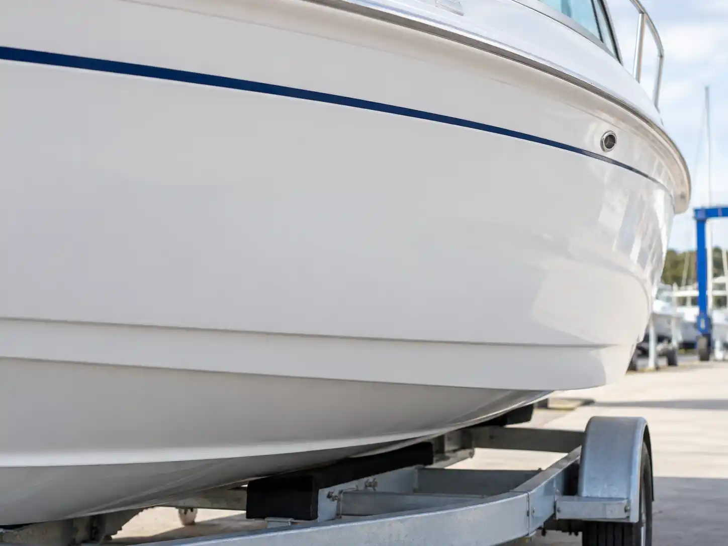 Boat hull after gel-coat repair